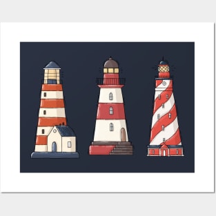 Lighthouse Trio Posters and Art